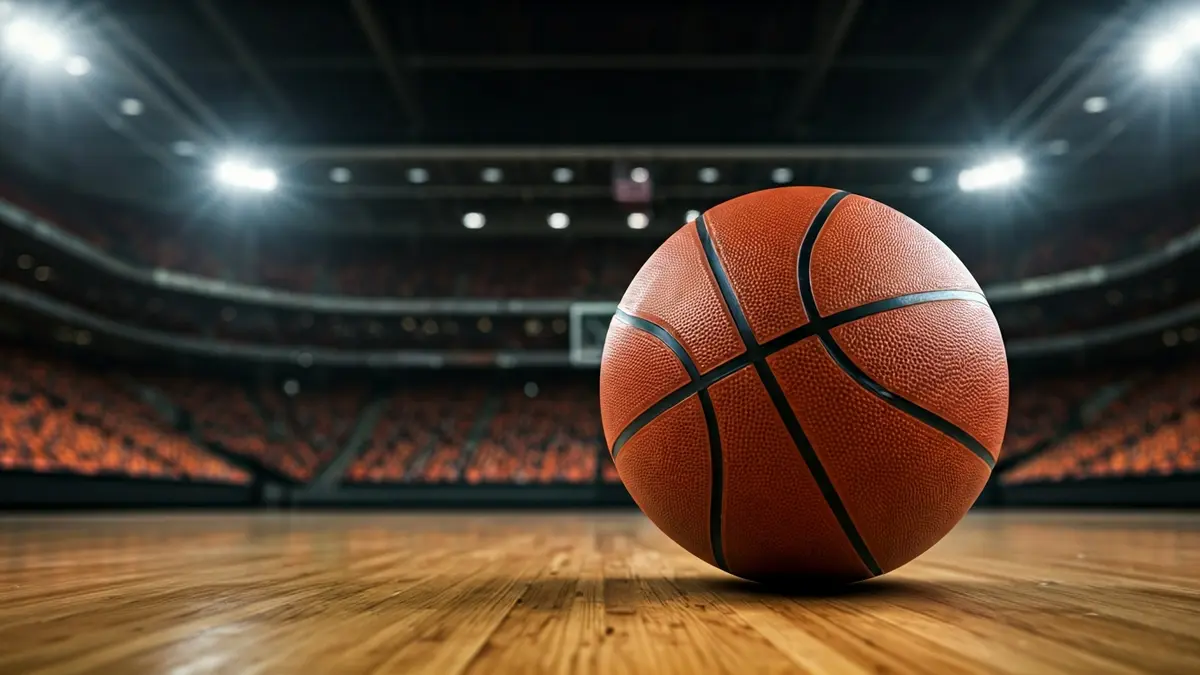 Imagen genérica de un balón de baloncesto en una cancha.