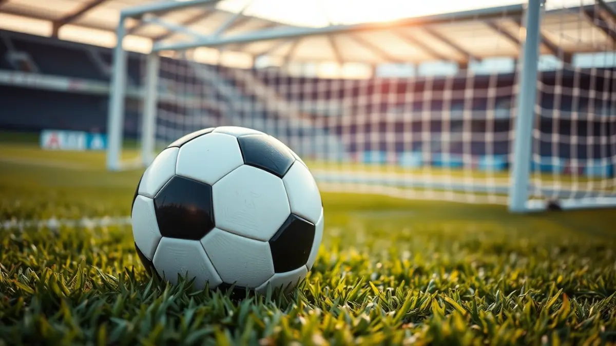 Imagen genérica de un balón de fútbol en el césped de un estadio.