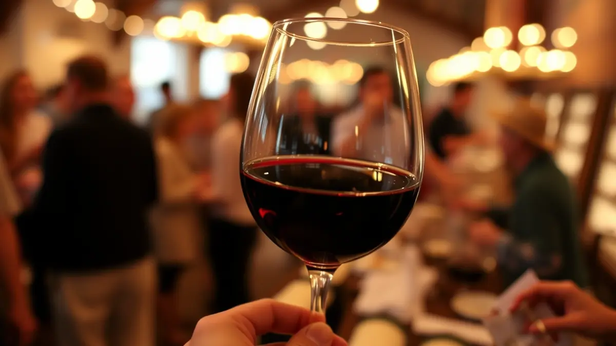 Imagen genérica de una copa de vino en un evento de cata.