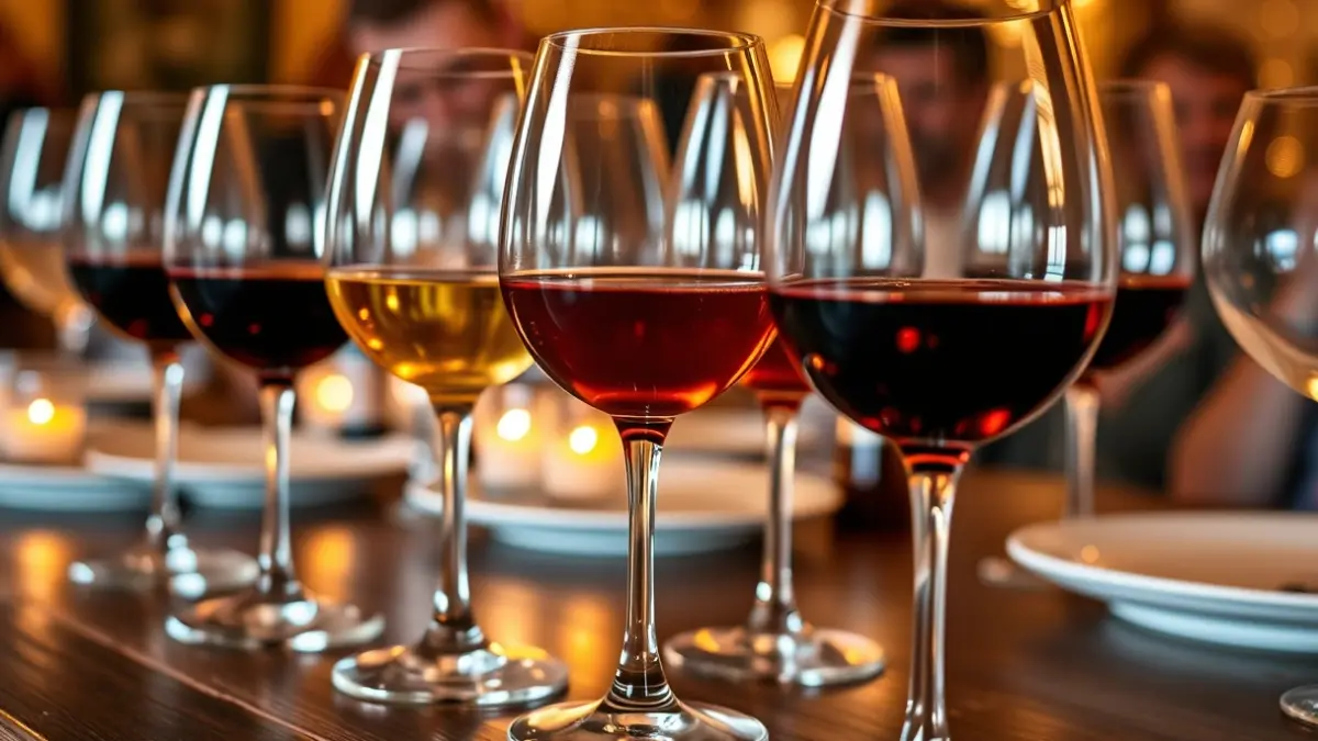 Generic image of Montilla-Moriles wine glasses at a festive event.