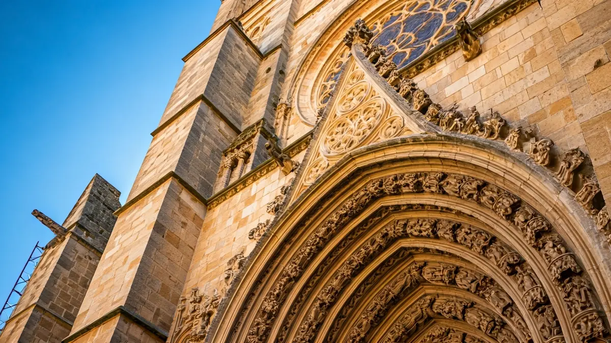 Facade of Cádiz Cathedral under restoration