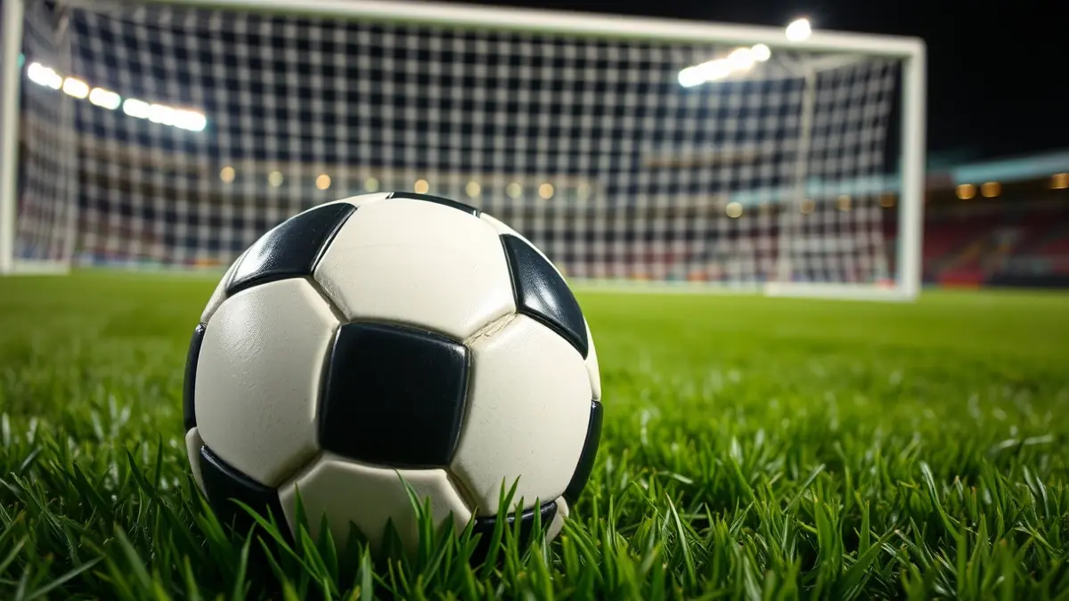 Imagen genérica de un balón de fútbol en el césped de un estadio.