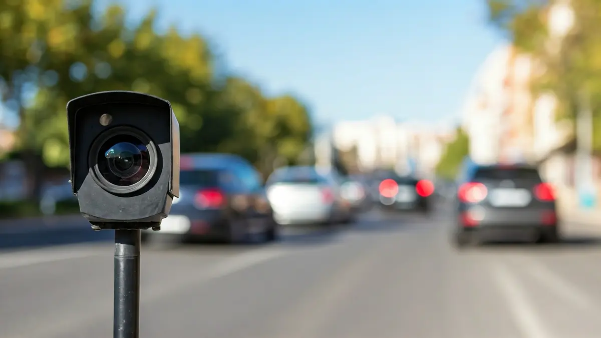 Imagen genérica de un radar de velocidad en una carretera.