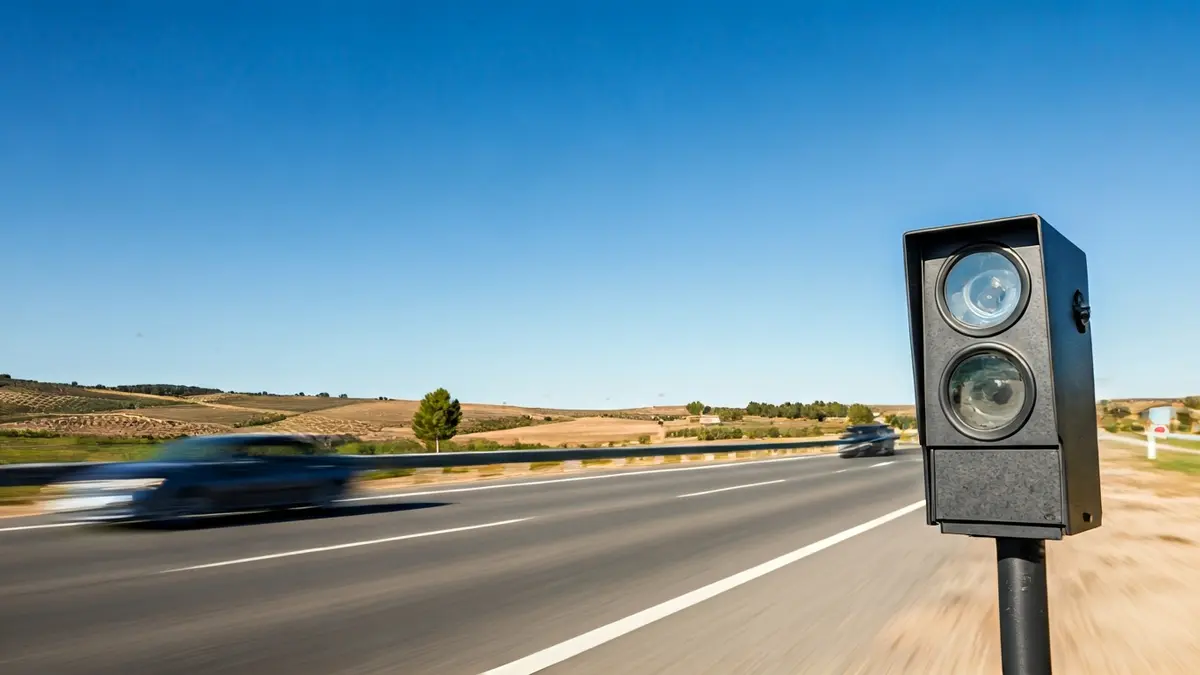 Generic image of a speed camera on an Andalusian road.