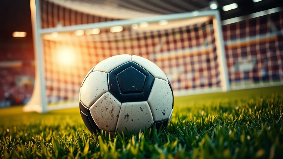 Imagen genérica de un balón de fútbol sobre el césped de un estadio.