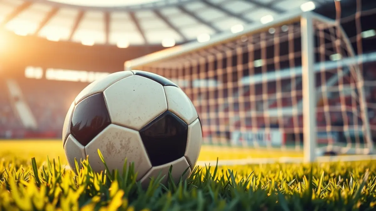 Imagen genérica de un balón de fútbol en el césped de un estadio.