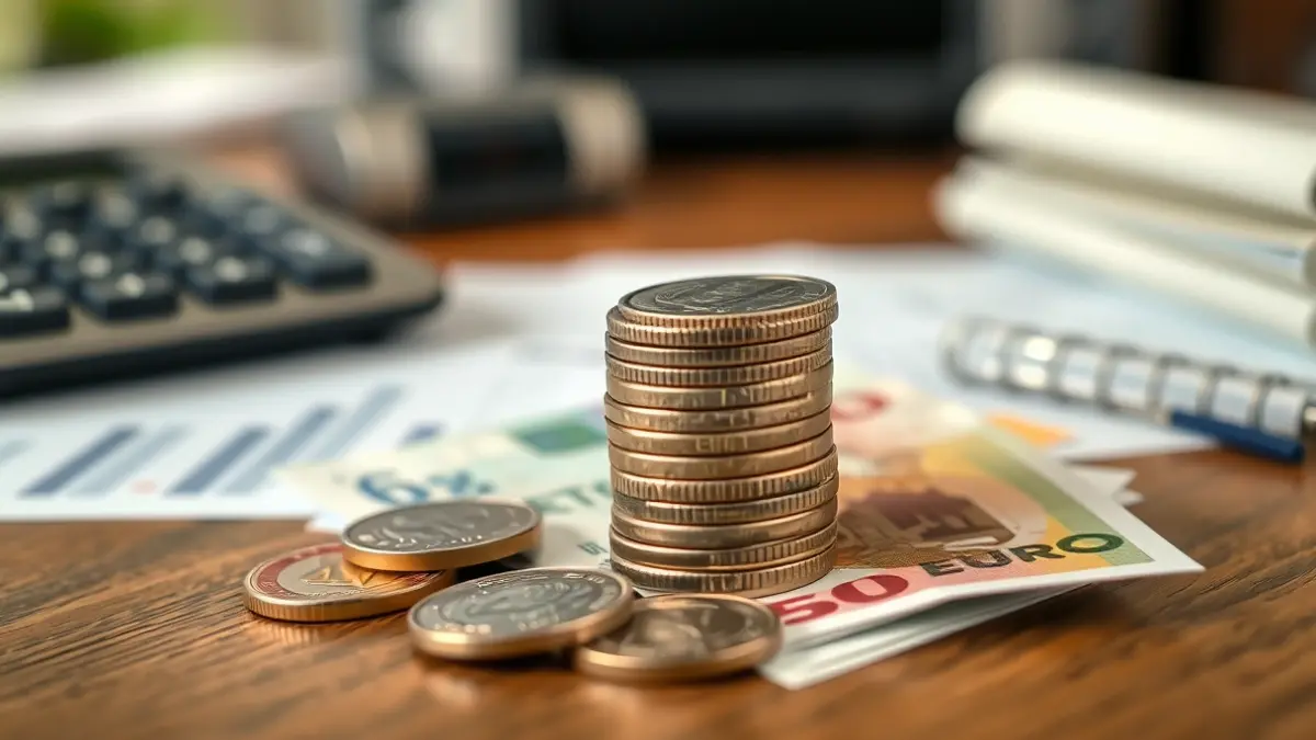 Imagen genérica de dinero y documentos financieros, simbolizando la financiación municipal.