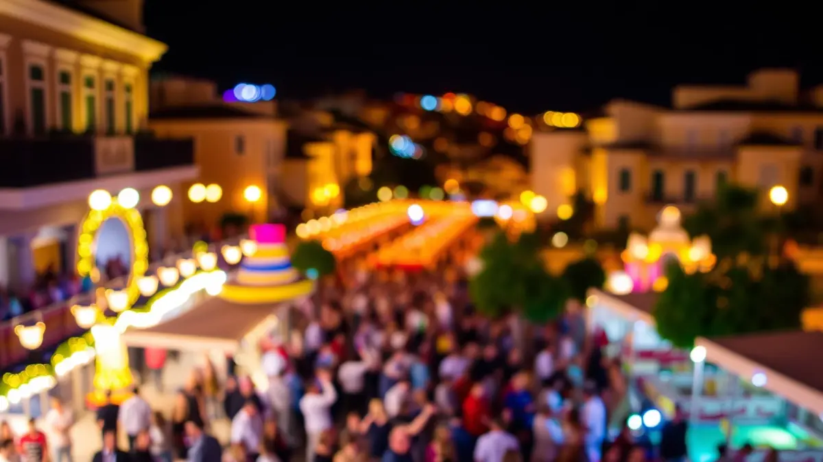 Generic image of a festive night atmosphere with blurred lights.