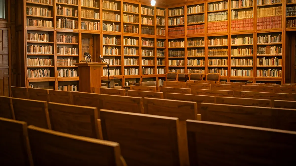Generic image of a book fair or literary presentation setting.