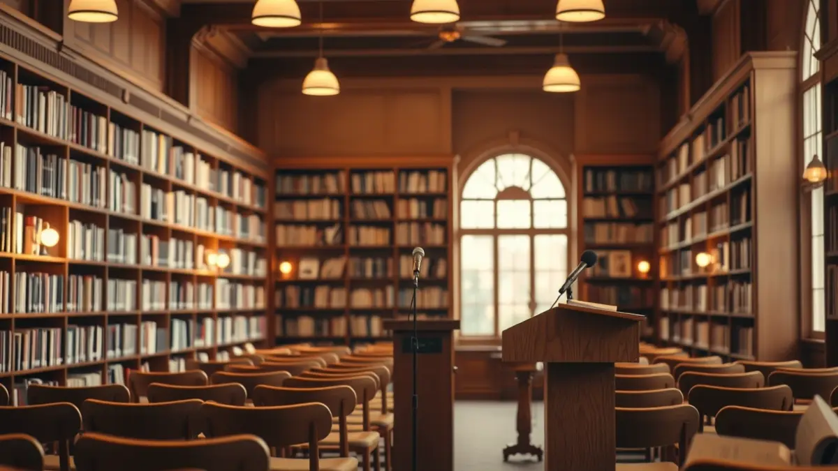 Imagen genérica de un espacio de lectura o presentación literaria.