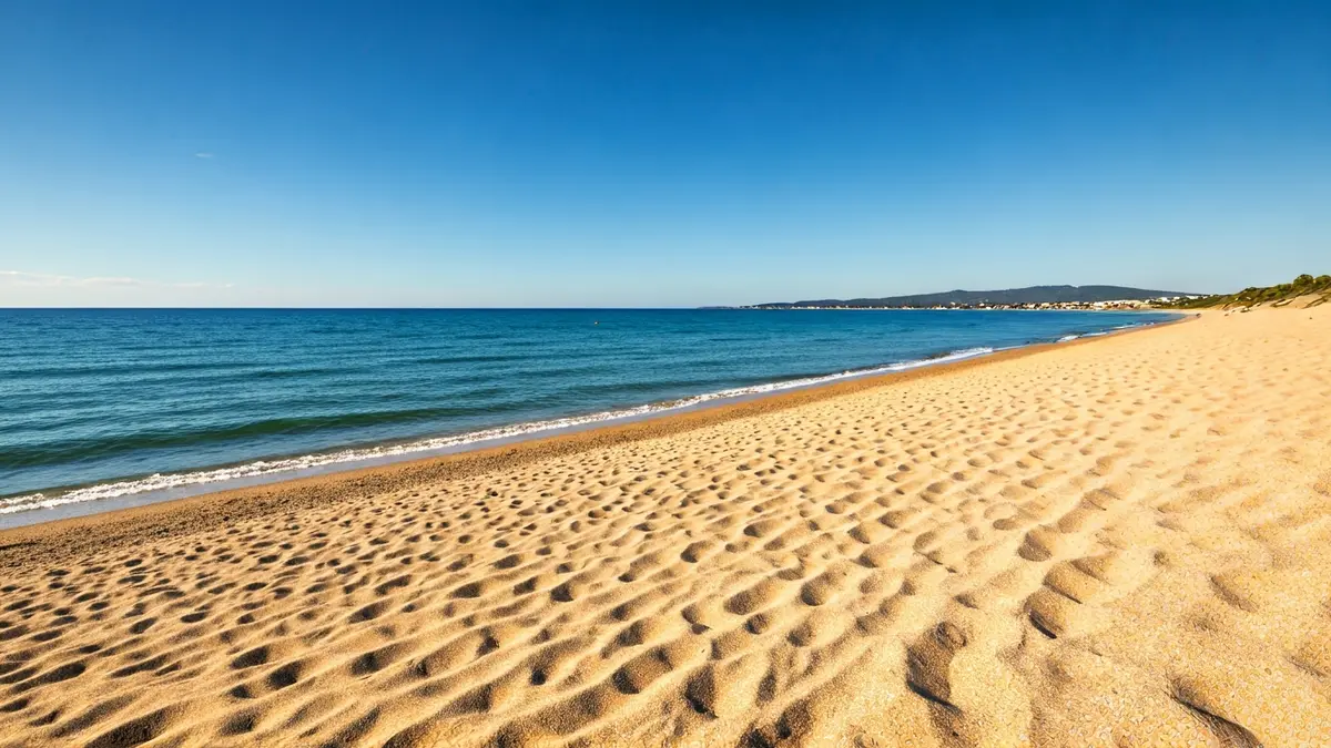 Imagen genérica de una playa virgen con dunas y marismas.