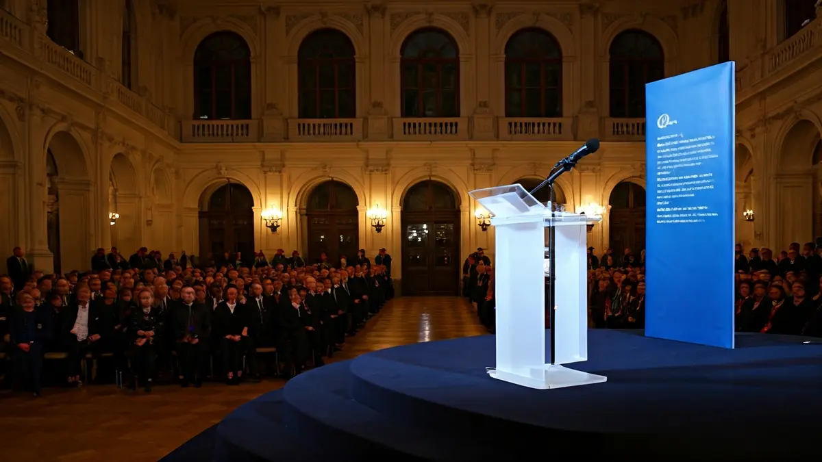 Generic image of an awards gala in a historic setting.