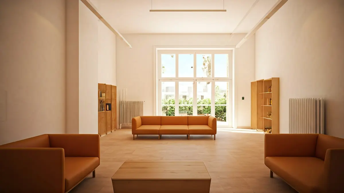 Imagen genérica de un aula o sala de terapia moderna y luminosa, con mobiliario cómodo y materiales educativos.