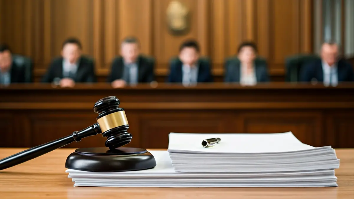 Generic image of a judge's gavel on legal documents, symbolizing justice.