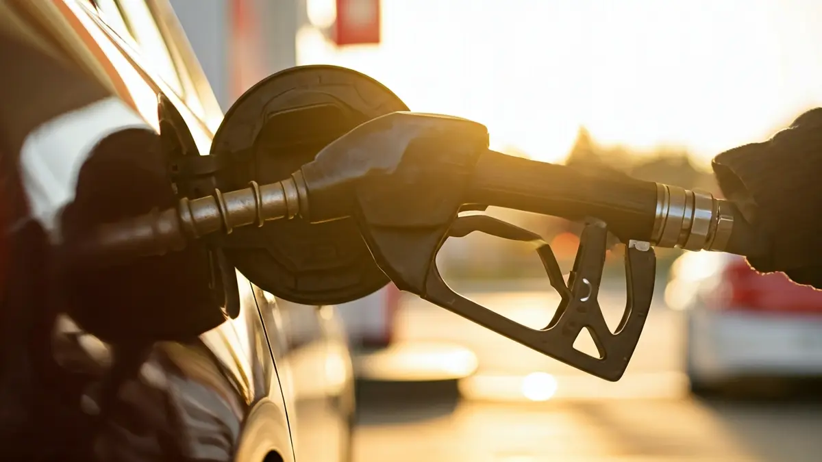 Imagen genérica de una manguera de combustible en un coche, simbolizando el aumento de los precios de los carburantes.