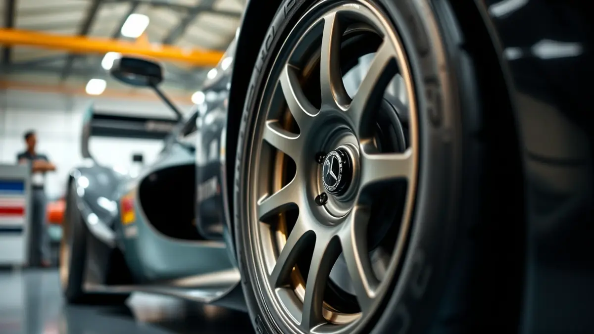 Image of a racing car, highlighting its engineering and design.