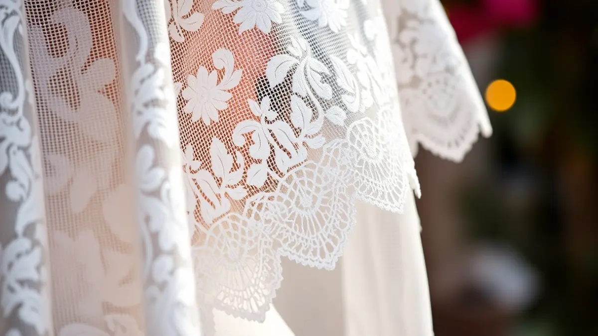 Imagen genérica de una mantilla blanca tradicional española.