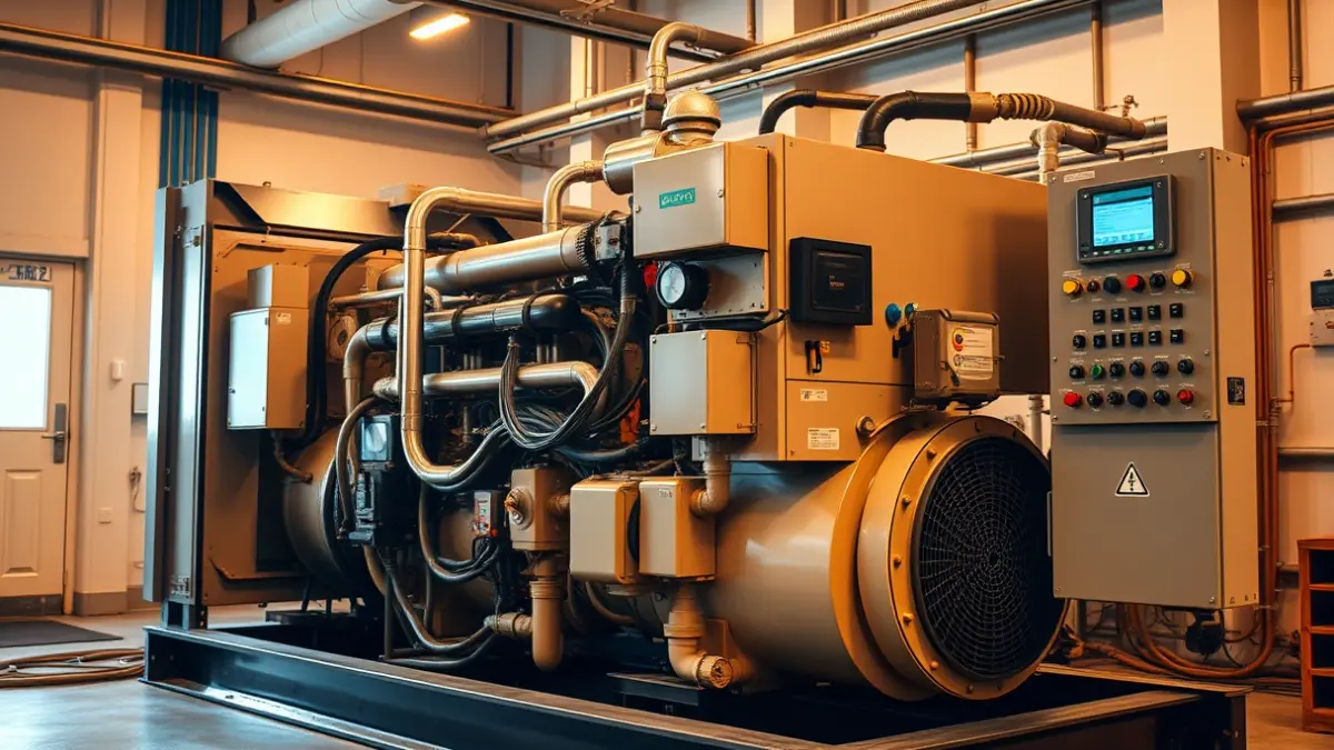 Generic image of an industrial electrical generator.