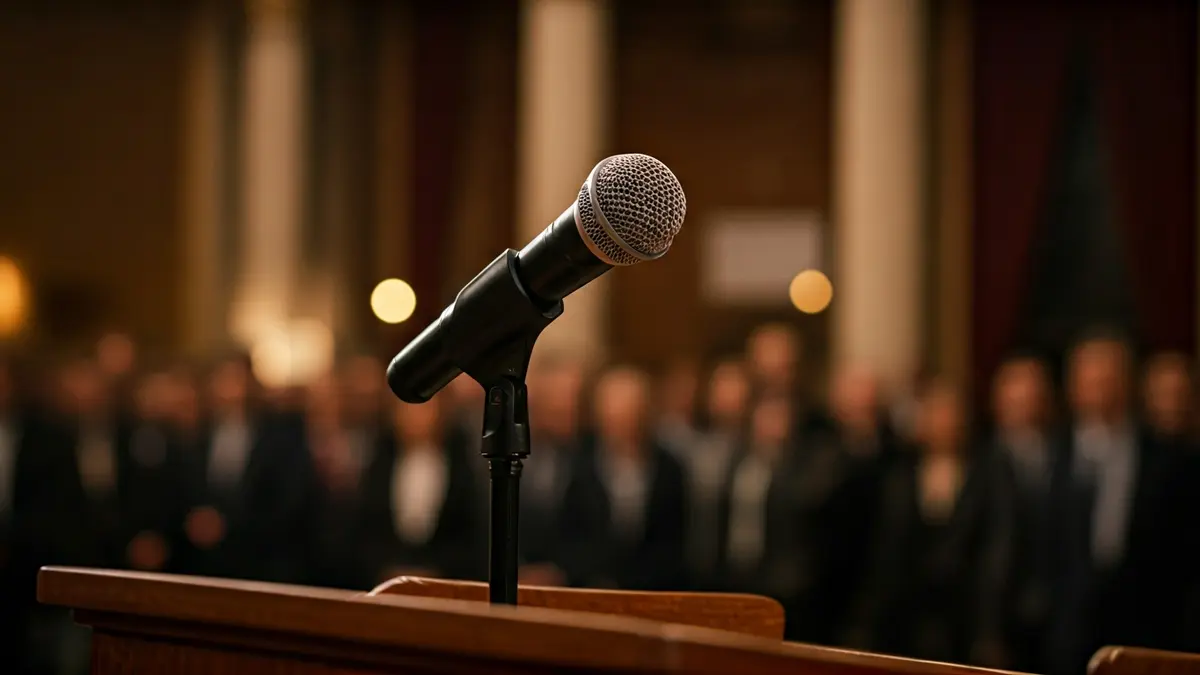 Imagen genérica de un micrófono en un podio, simbolizando un anuncio oficial o una declaración política.
