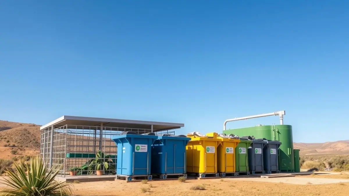 Generic image of a clean point with recycling containers.