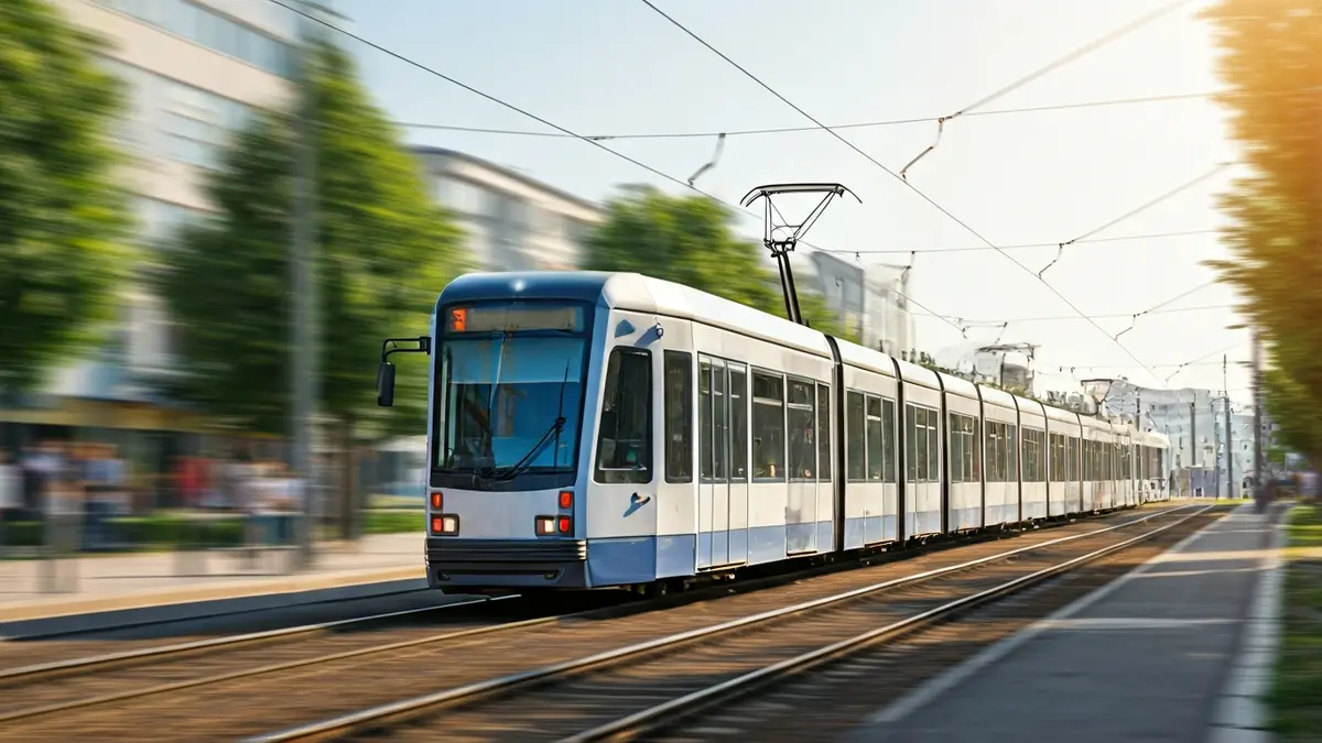 Imagen genérica de un tren de metro o tranvía en un entorno urbano.