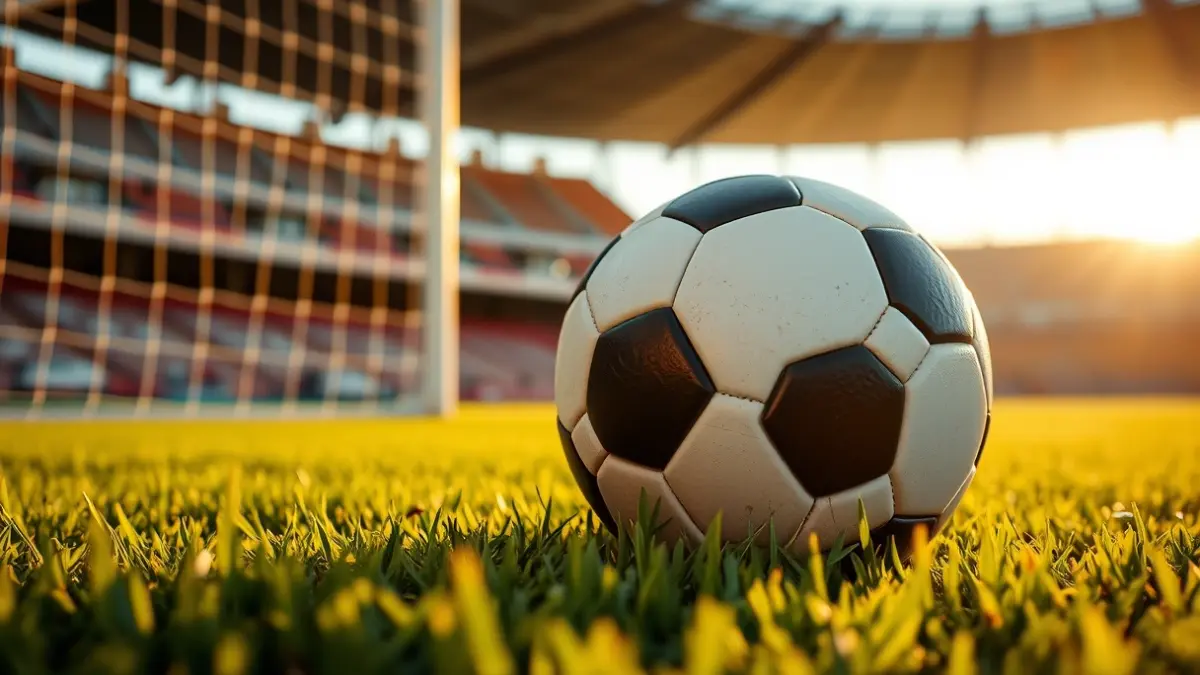 Imagen genérica de un balón de fútbol en el césped de un estadio.