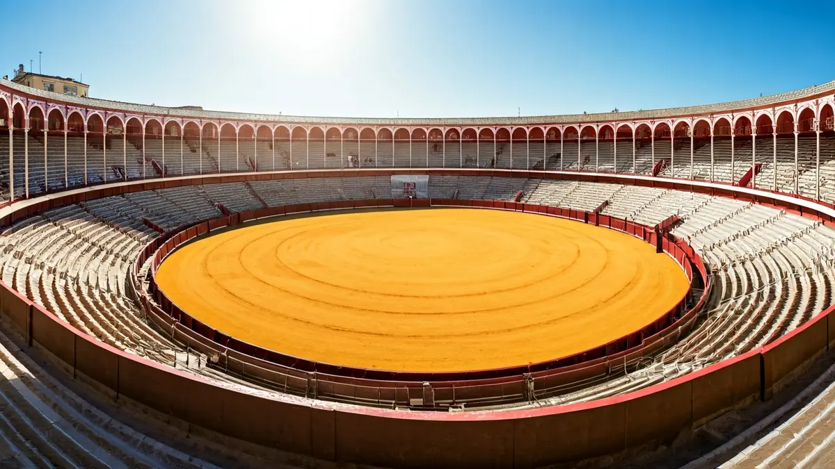 Imagen genérica de una plaza de toros vacía bajo el sol andaluz.
