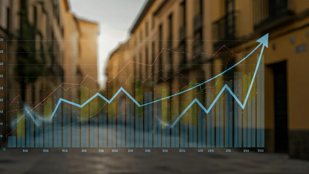 Imagen genérica de gráficos económicos que muestran crecimiento y disparidad.