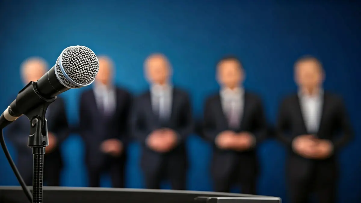 Imagen genérica de un micrófono en un podio, simbolizando una rueda de prensa o declaración política.