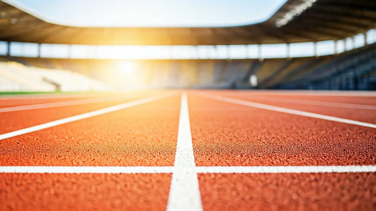 Imagen genérica de una pista de atletismo con sus carriles marcados.