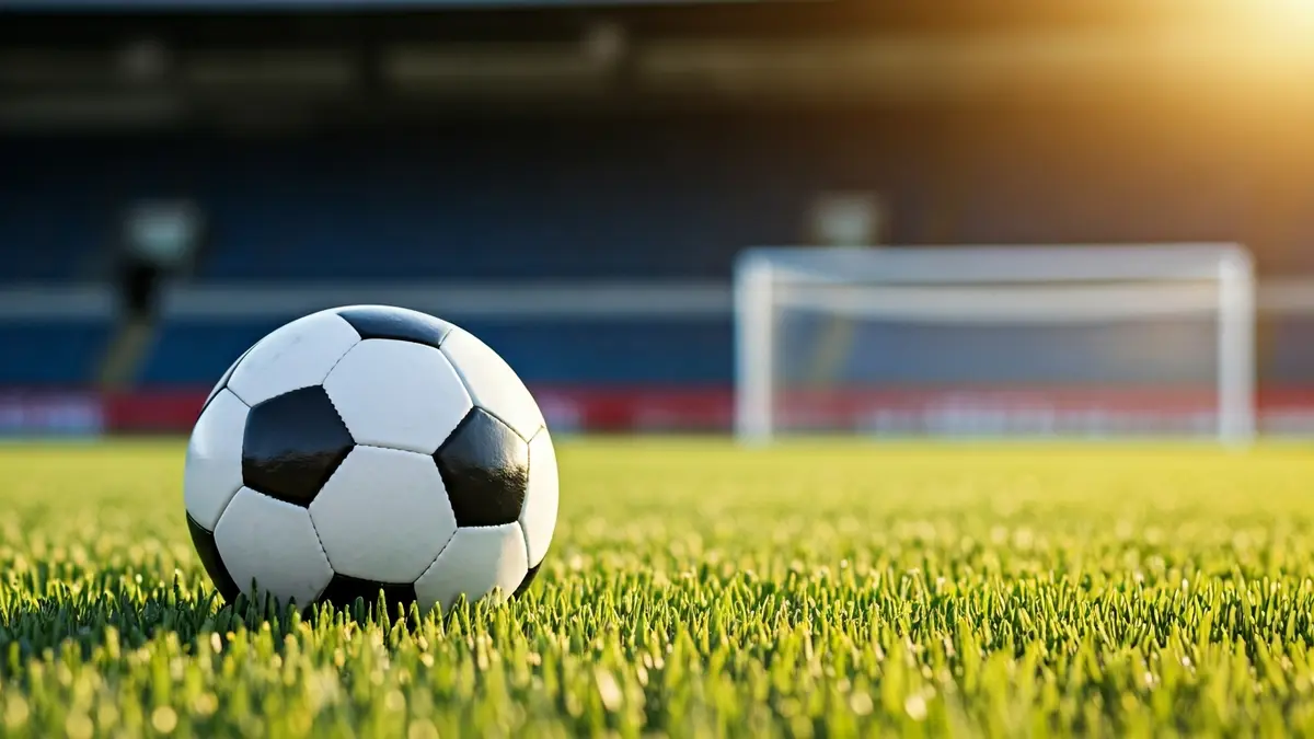 Imagen genérica de un balón de fútbol en el césped de un estadio.