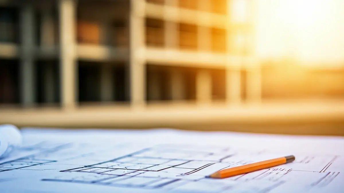 Generic image of construction blueprints and measuring tools.