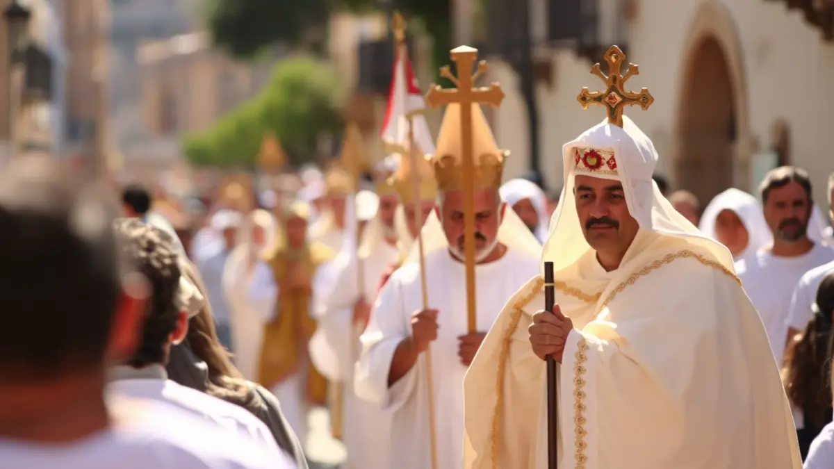 Generic image of an Andalusian pilgrimage, with symbolic elements of tradition and community.