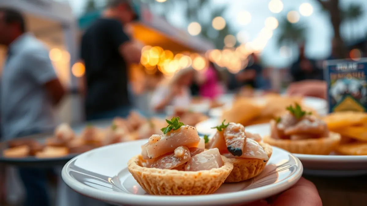 Generic image of a tuna tapa at a gastronomic event.