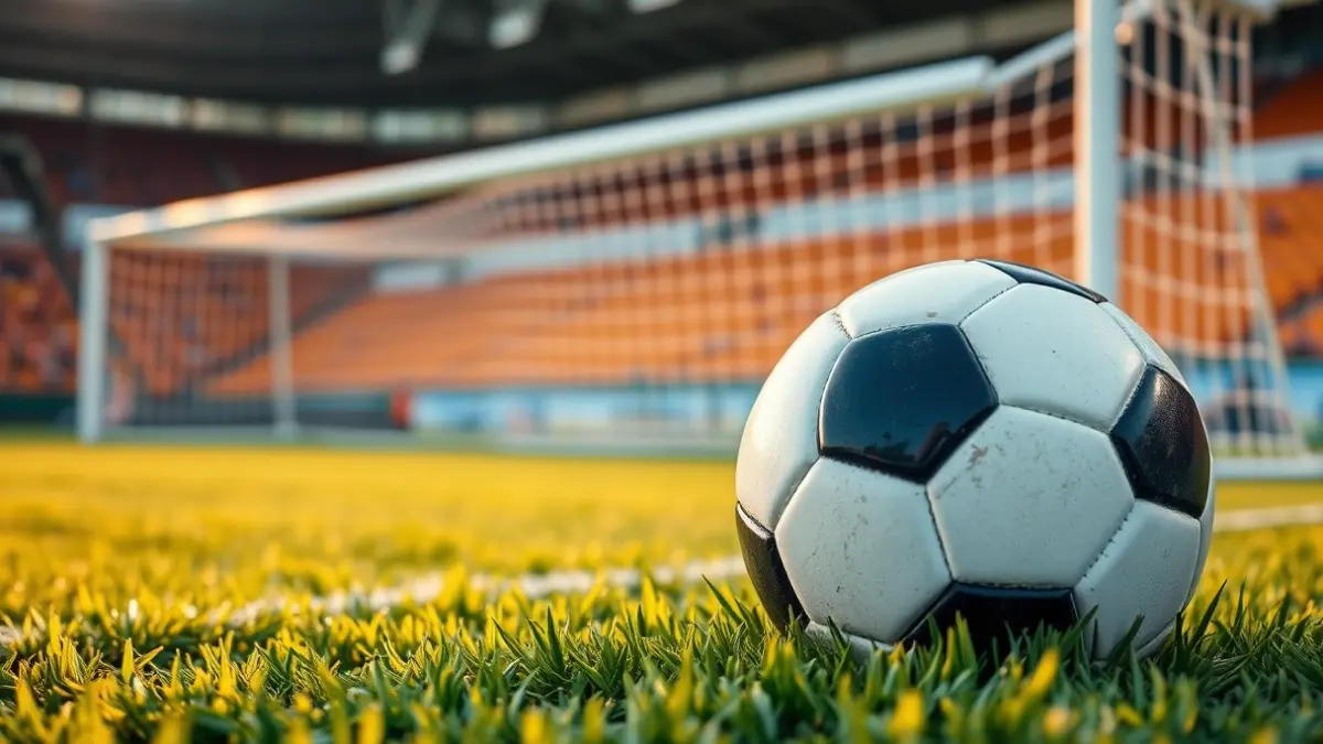 Imagen genérica de un balón de fútbol en el césped de un estadio.