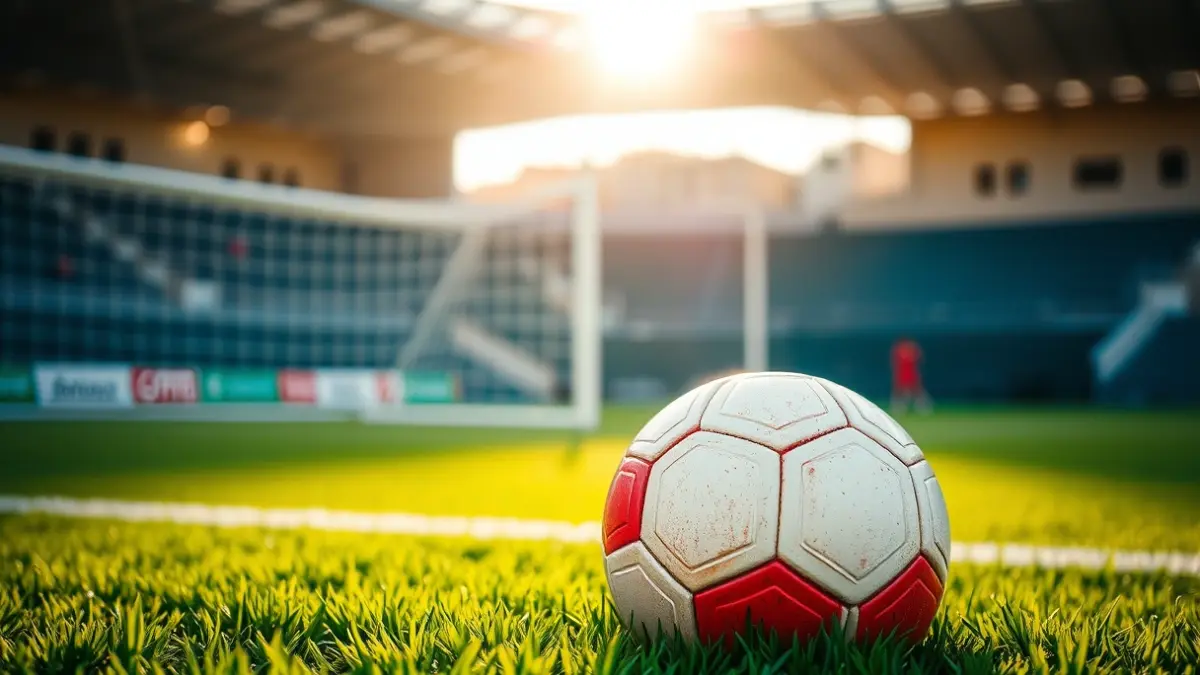 Imagen genérica de un balón de fútbol en el césped de un estadio.