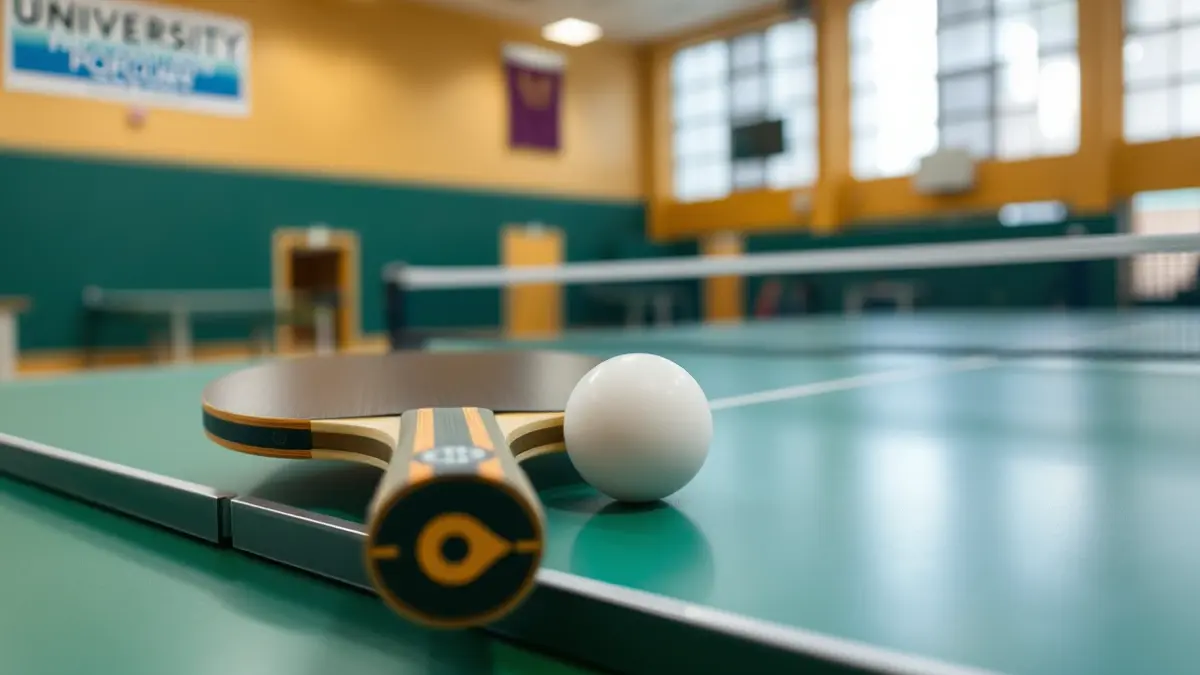 Imagen genérica de una pala y una pelota de tenis de mesa sobre una mesa verde.