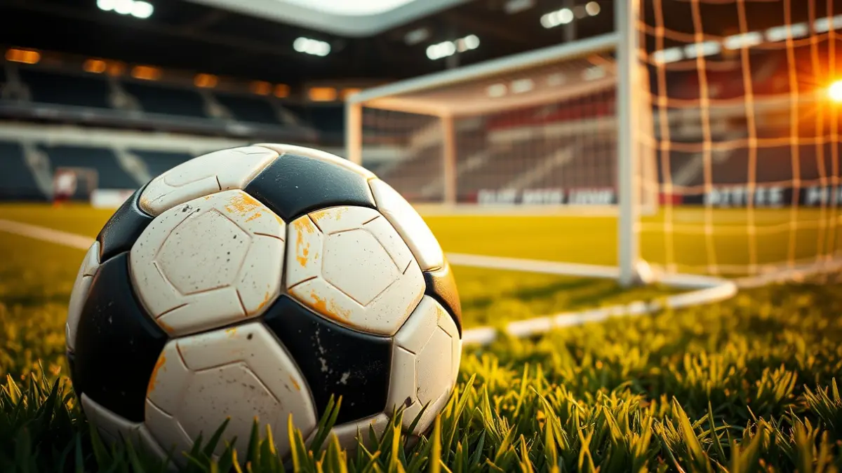 Imagen genérica de un balón de fútbol en el césped de un estadio.