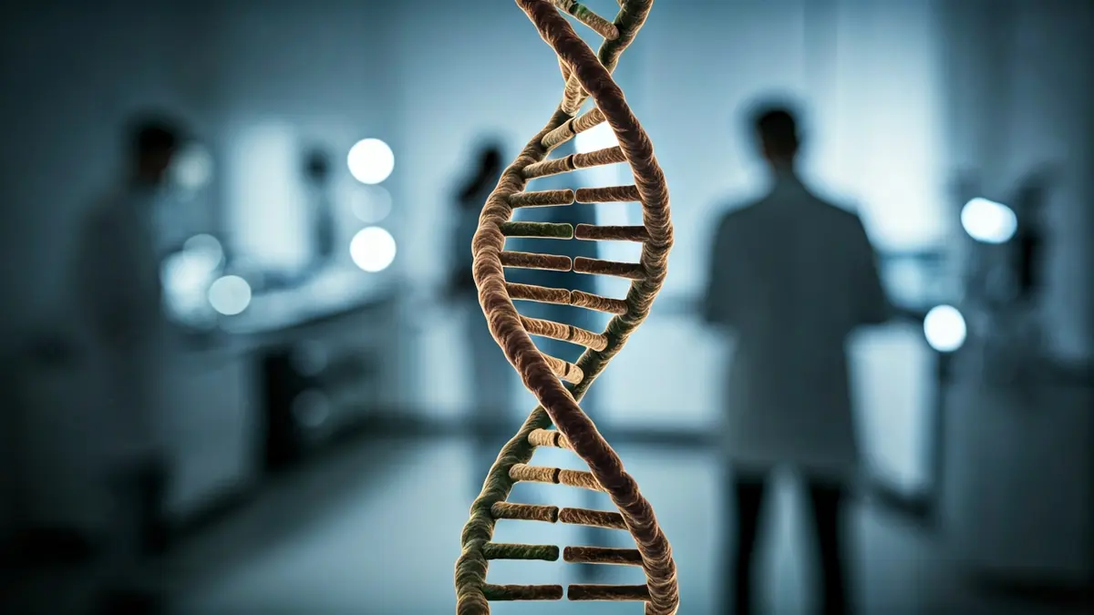 Imagen genérica de un modelo de doble hélice de ADN en un laboratorio.