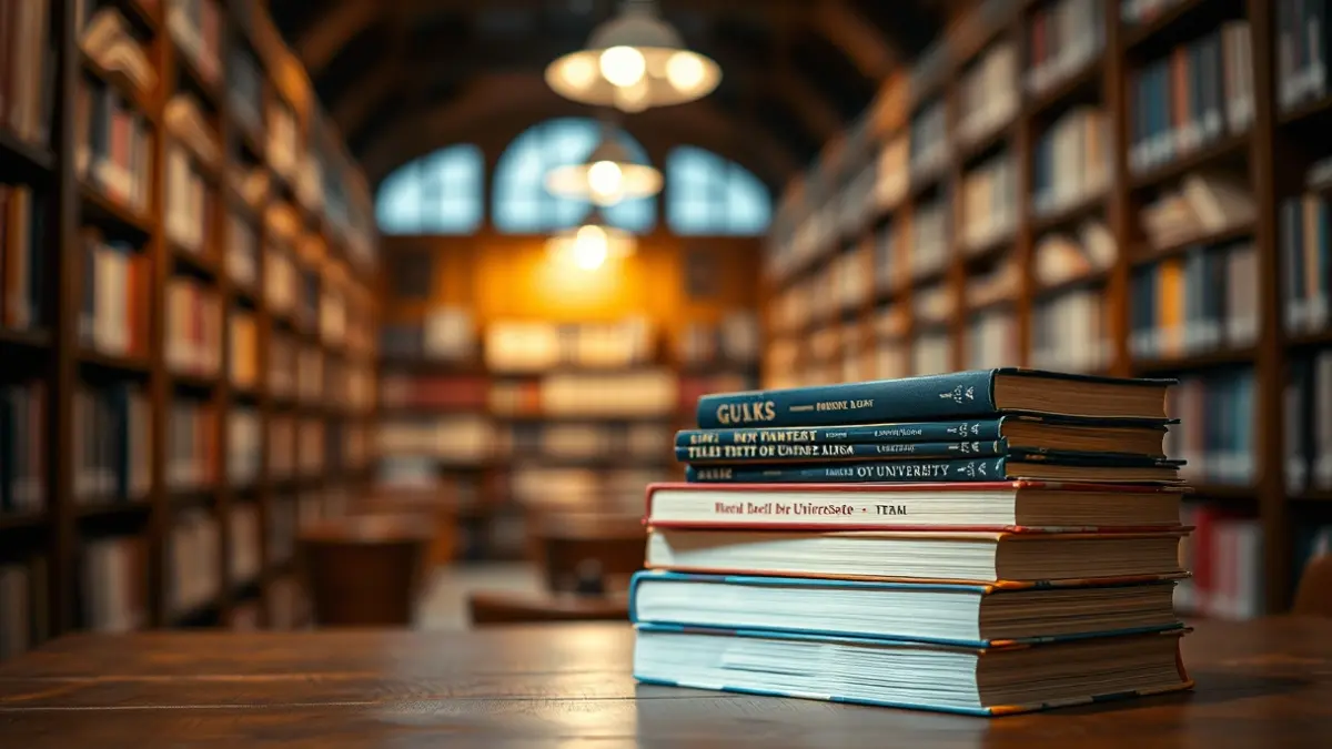 Generic image of books in a university library, symbolizing academic debate and research.