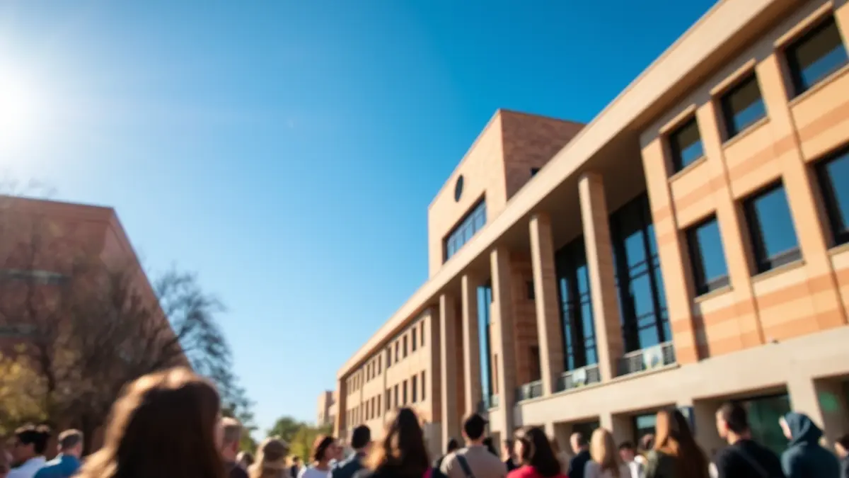 Fachada de la Facultad de Ciencias Económicas y Empresariales de la Universidad de Cádiz durante las jornadas.