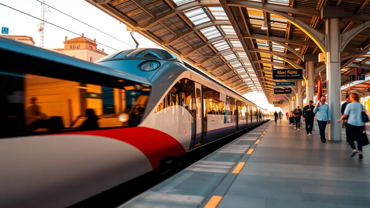 Imagen genérica de un tren de alta velocidad (AVE) llegando a una estación.
