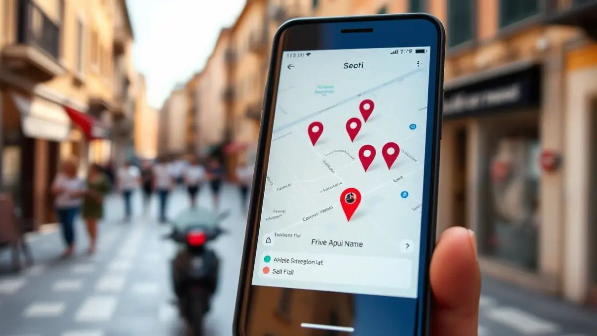 Imagen genérica de un teléfono móvil mostrando un mapa interactivo de una ciudad.