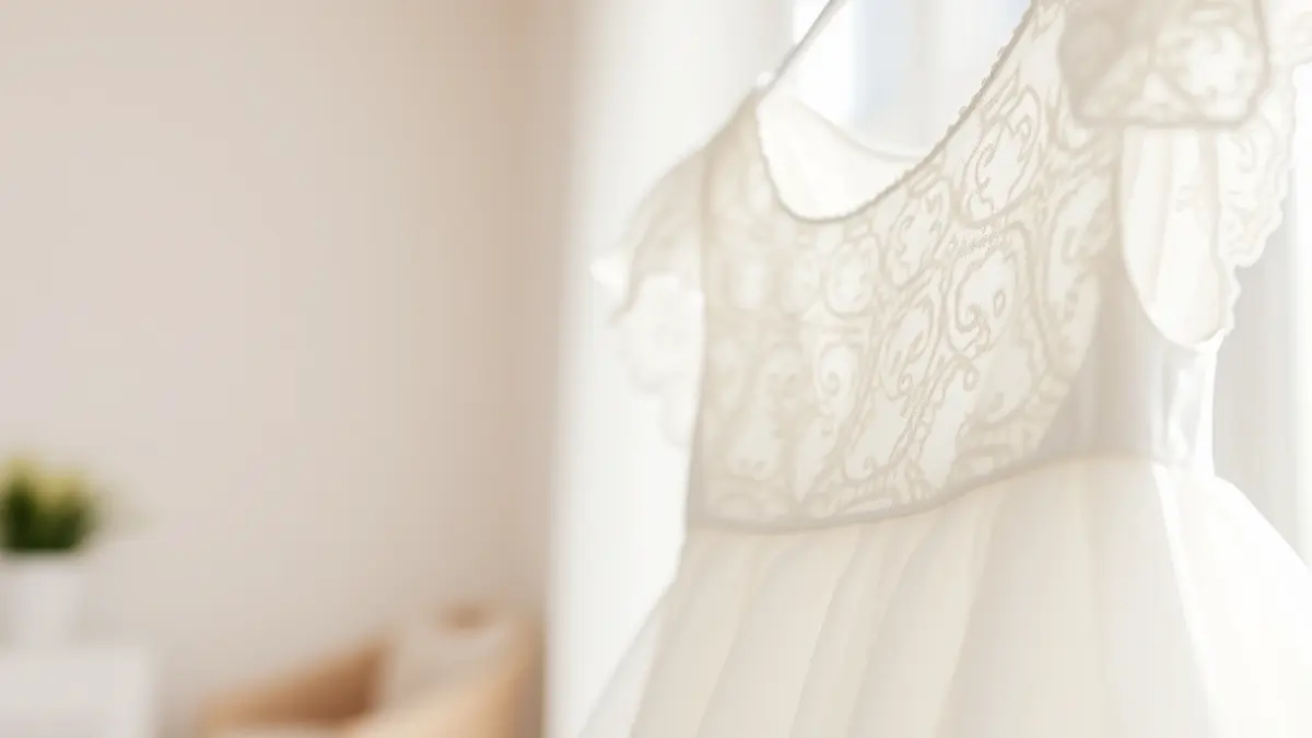 First communion dress with lace details