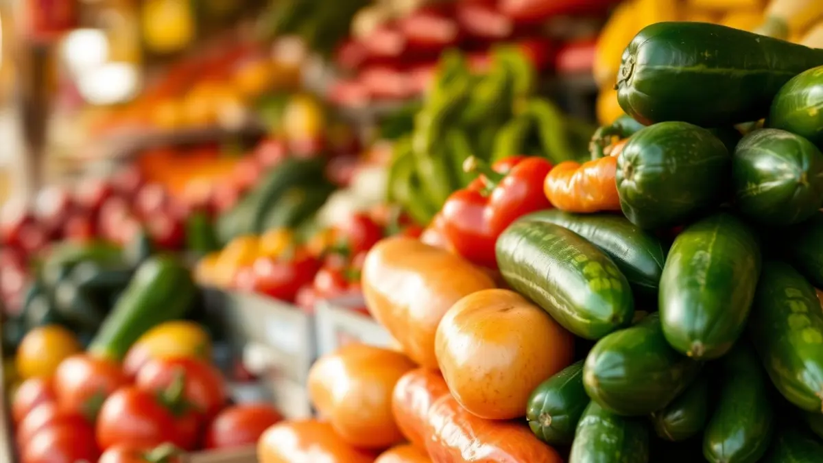 Generic image of fresh vegetables in a market, representing the export sector.
