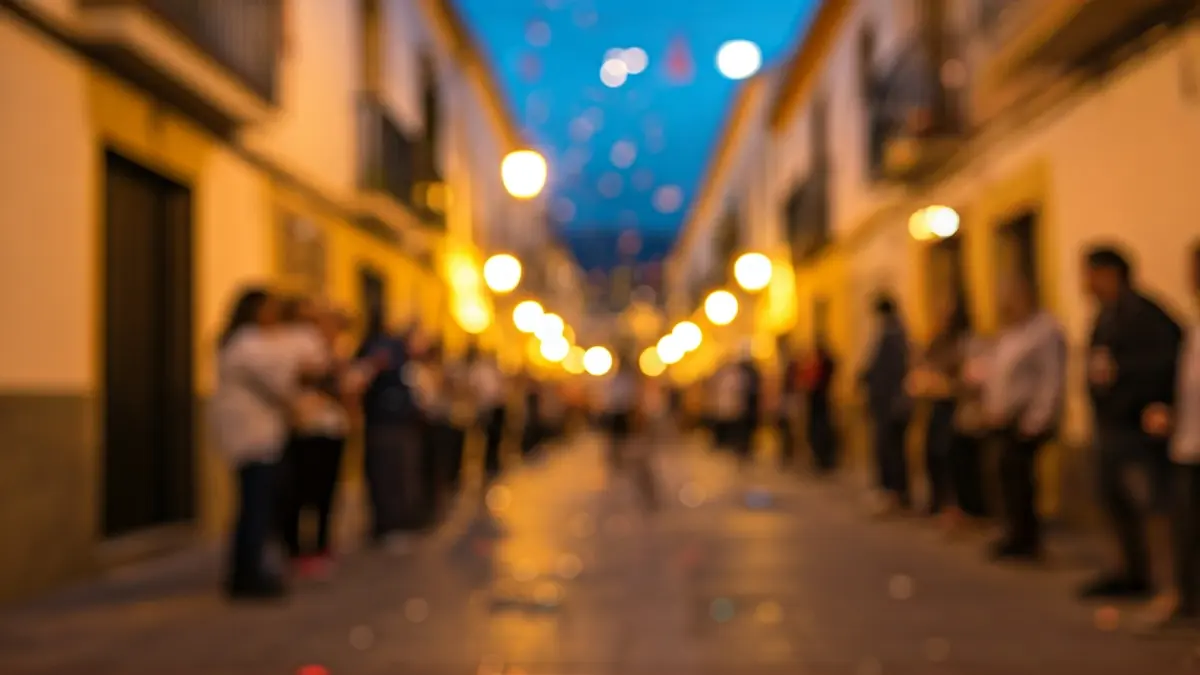 Imagen de ambiente festivo en una calle de Las Gabias durante un evento cultural.