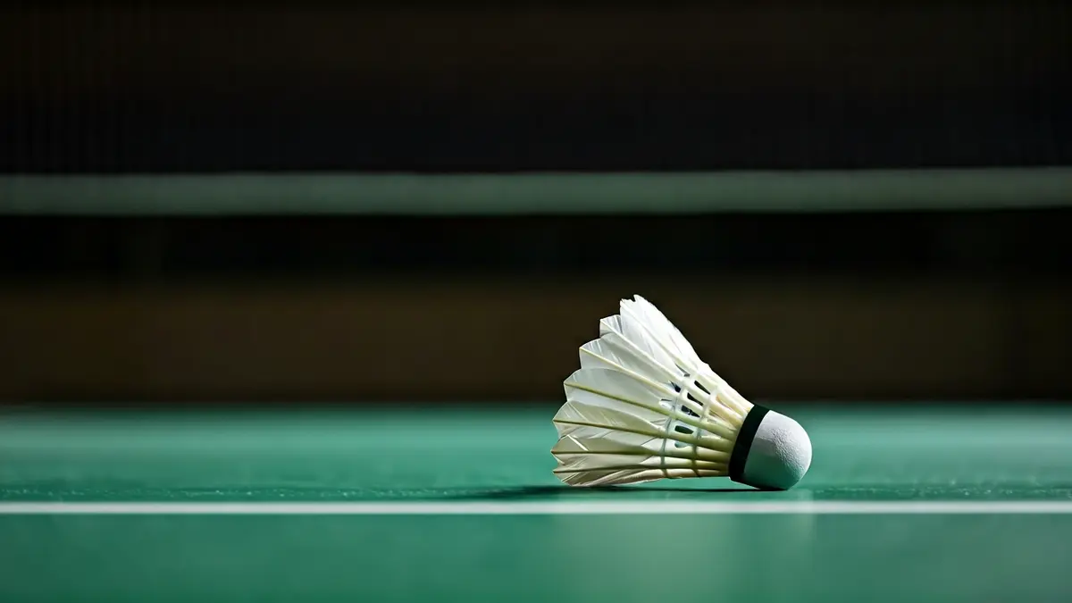 Imagen genérica de un volante de bádminton sobre la red.