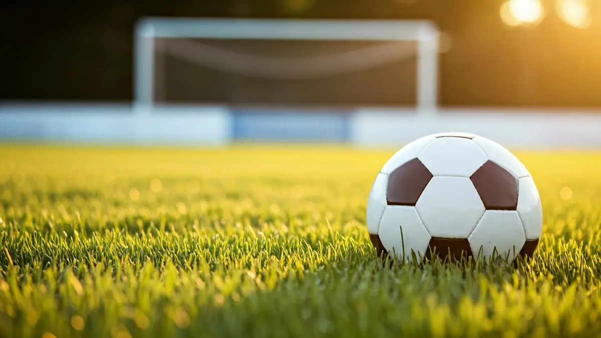 Generic image of a soccer ball on the grass.