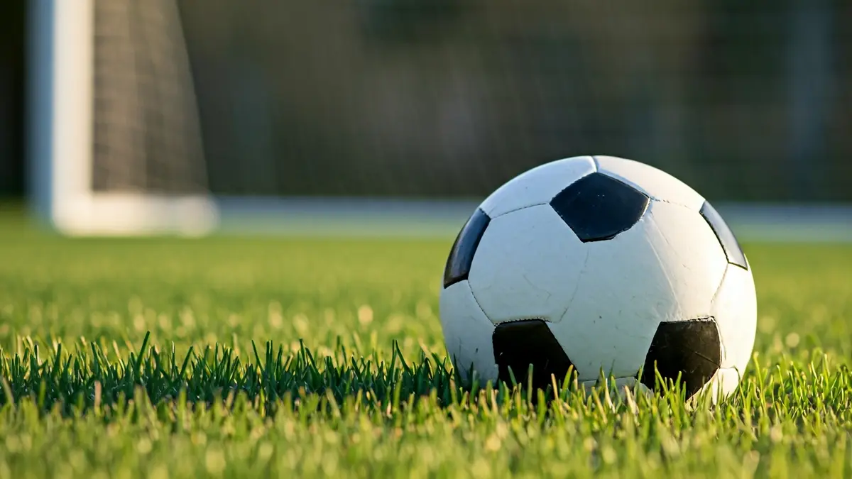 Generic image of a soccer ball on grass.