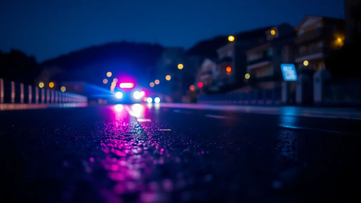 Generic image of emergency lights at night.